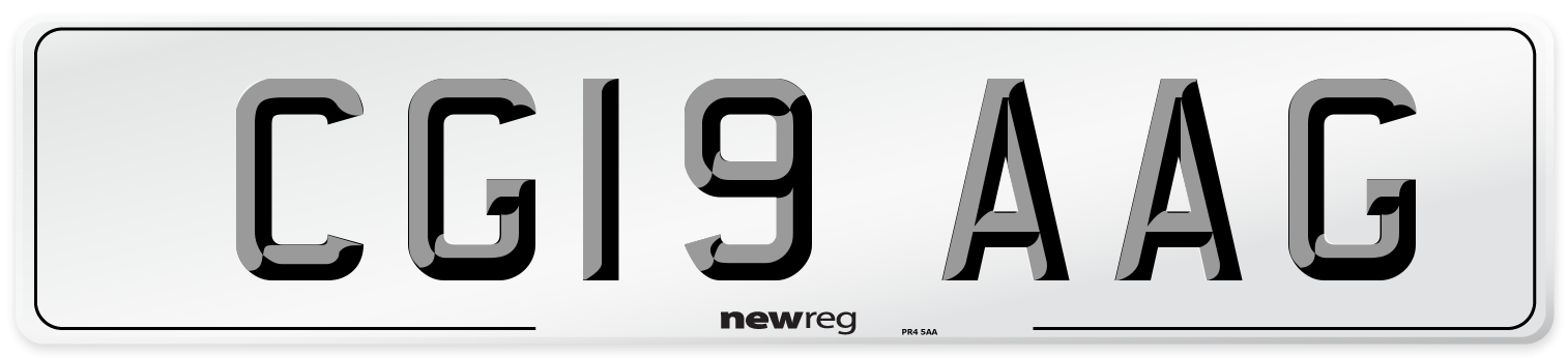 CG19 AAG Number Plate from New Reg